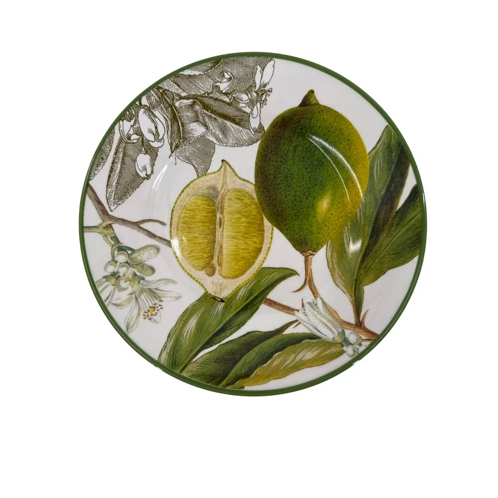 Williams Sonoma Citrus Botanical Plate‎ Green Lime Lemon Blossom 8